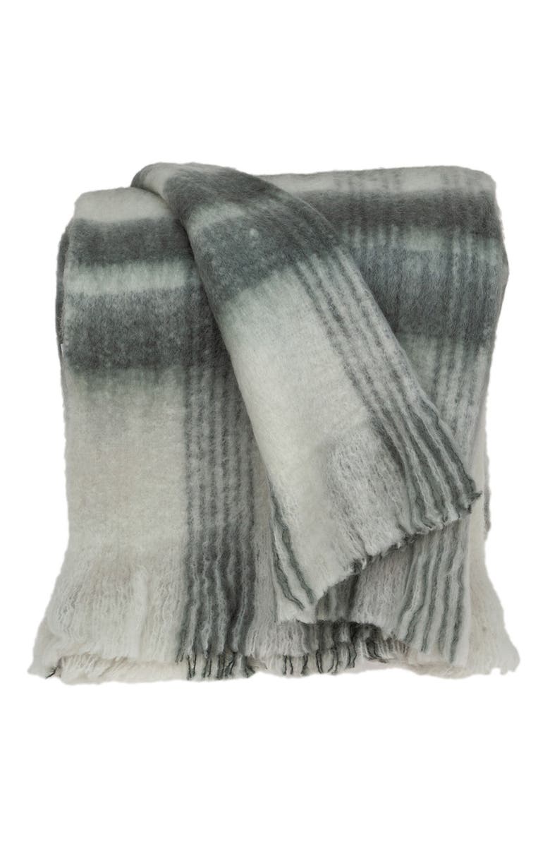 PARKLAND COLLECTION Stella Transitional White 52" x 67" Woven Handloom Throw Blanket, Main, color, White