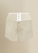Contessa Mills Laissez High-Waisted Stretch Linen Short