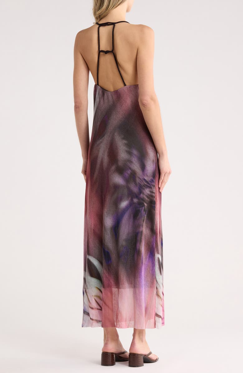 Desigual Tie Dye Ribbed Knit Halter Maxi Dress, Alternate, color, 