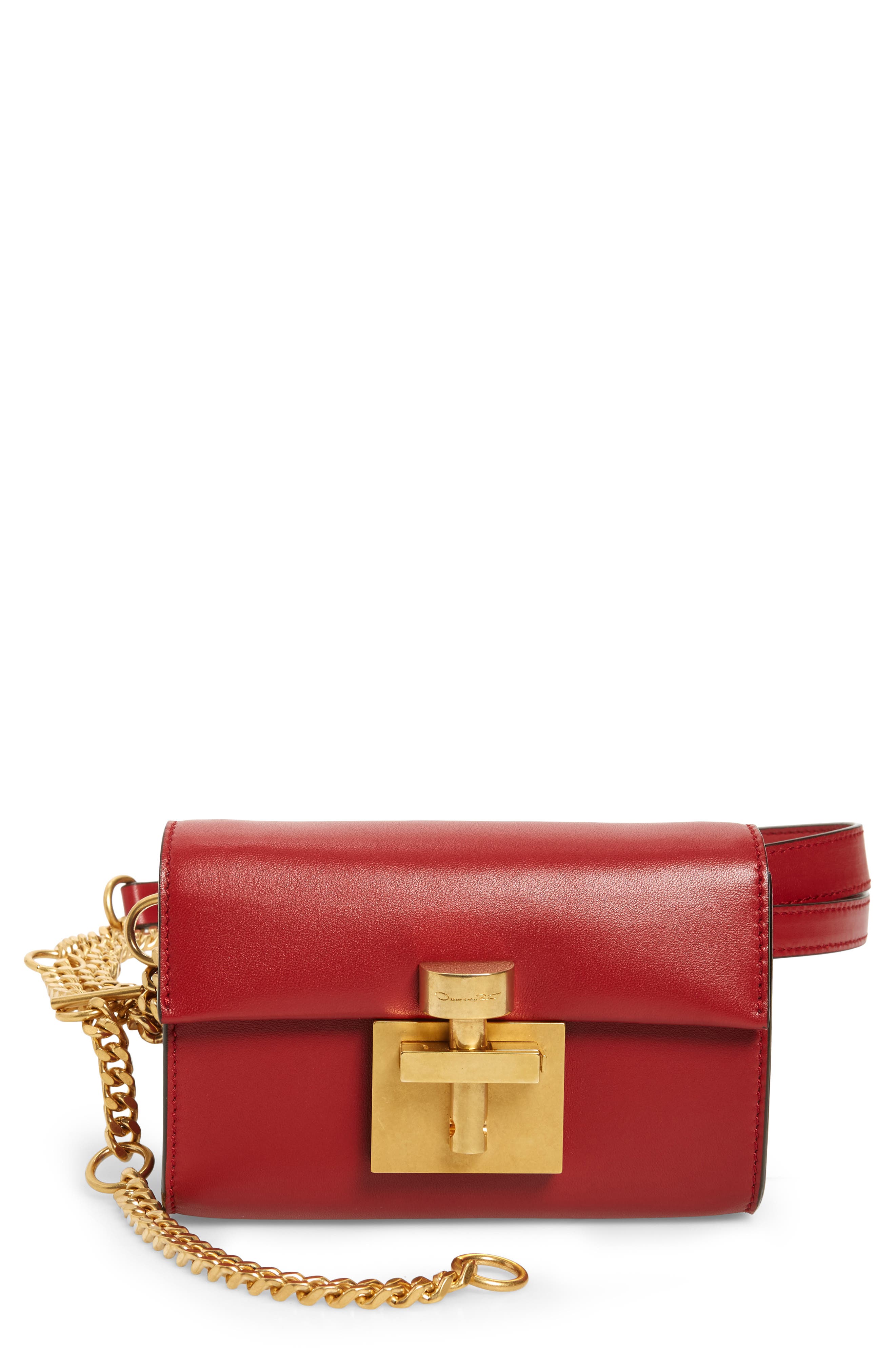 Oscar de la Renta Alibi Leather Belt Bag, Main, color, 