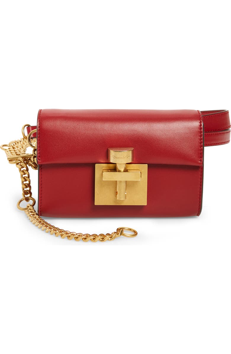 Oscar de la Renta Alibi Leather Belt Bag, Main, color,