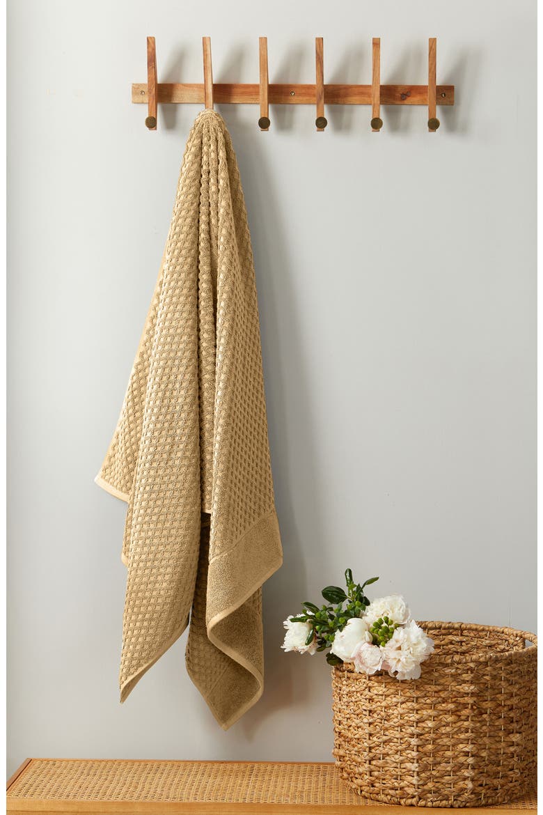 Diamond Waffle Texture 6-Piece Towel Set, Alternate, color, SAND