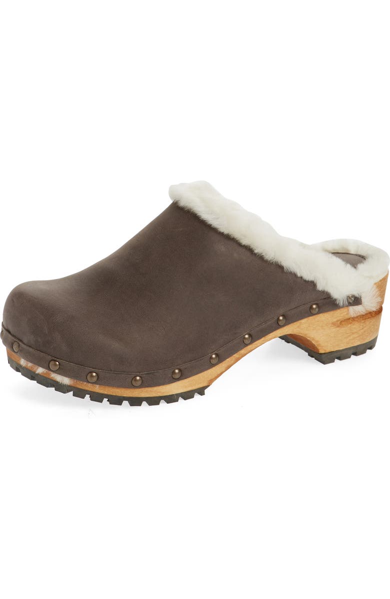 Sanita Hese Genuine Shealing Lined Clog, Main, color, Antracite