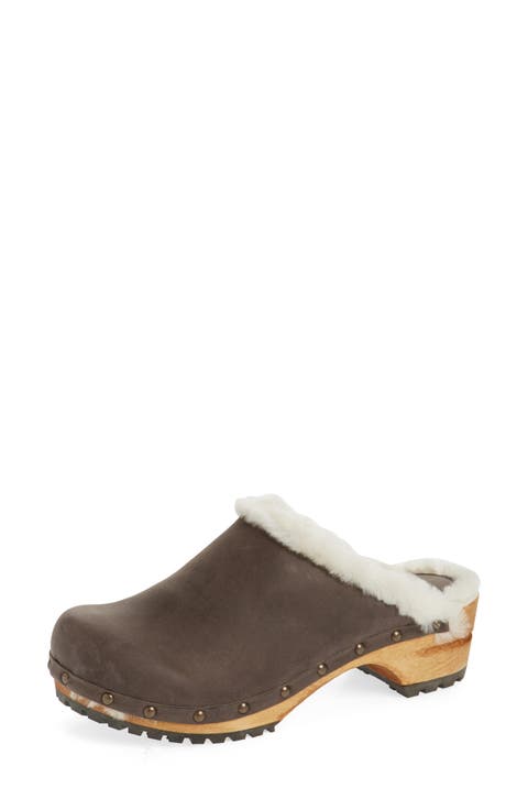 Hese Genuine Shealing Lined Clog (Women)