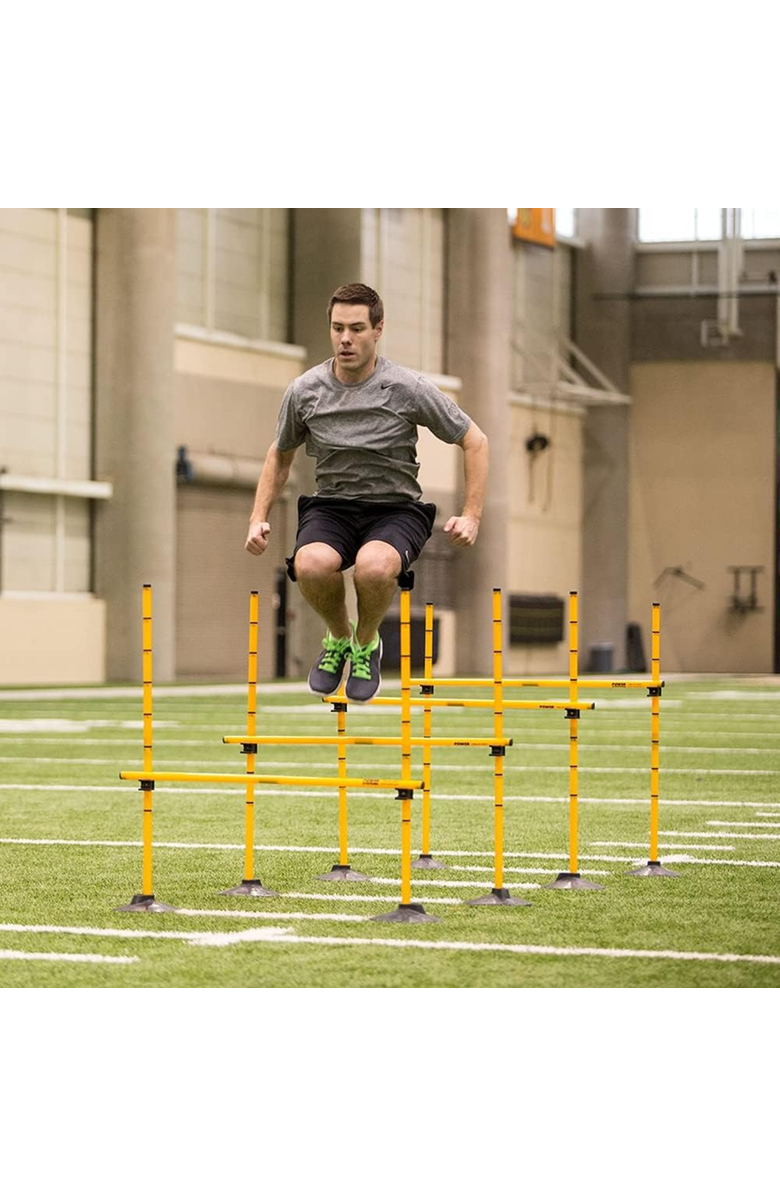 Power Systems Adjustable Plyo Hurdles Set of 4 - Training Hurdles for Agility & Speed, Yellow, Alternate, color, Black
