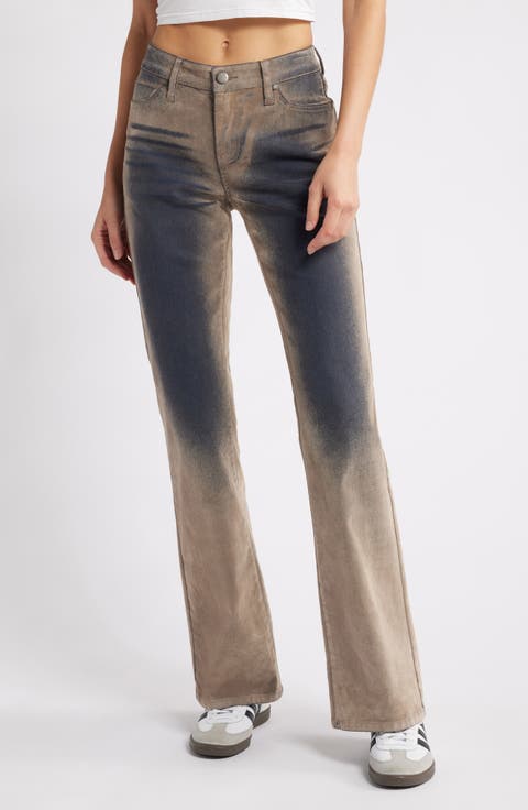 Flocked Bootcut Jeans