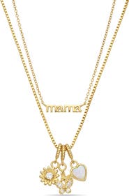 EYE CANDY LOS ANGELES Eclat Amor Mama Layered Charm Necklace