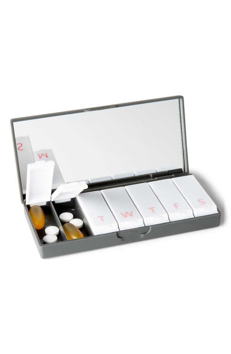 PORT AND POLISH Pill Box, Alternate, color, Charcoal Gray