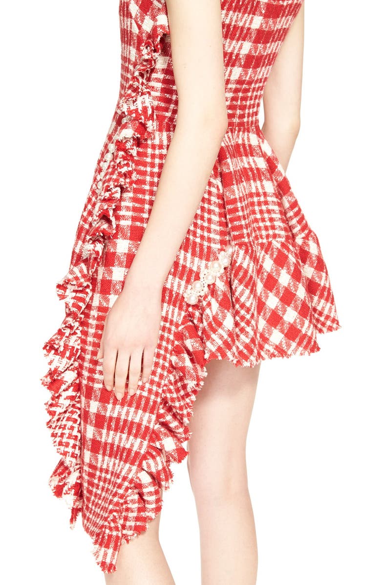 Simone Rocha Plaid Tweed Drop Hem Dress, Alternate, color,