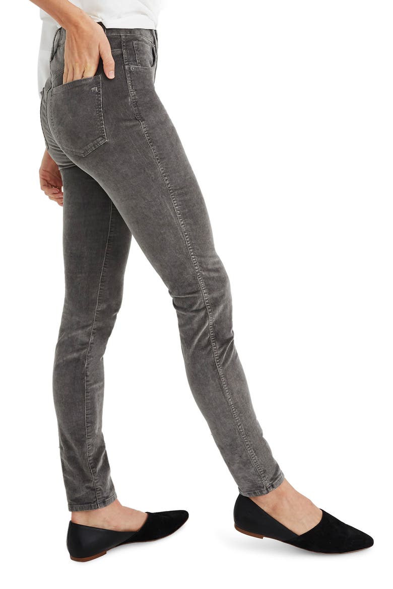 10-Inch High Waist Corduroy Skinny Jeans, Alternate, color, SMOKED GRAPHITE