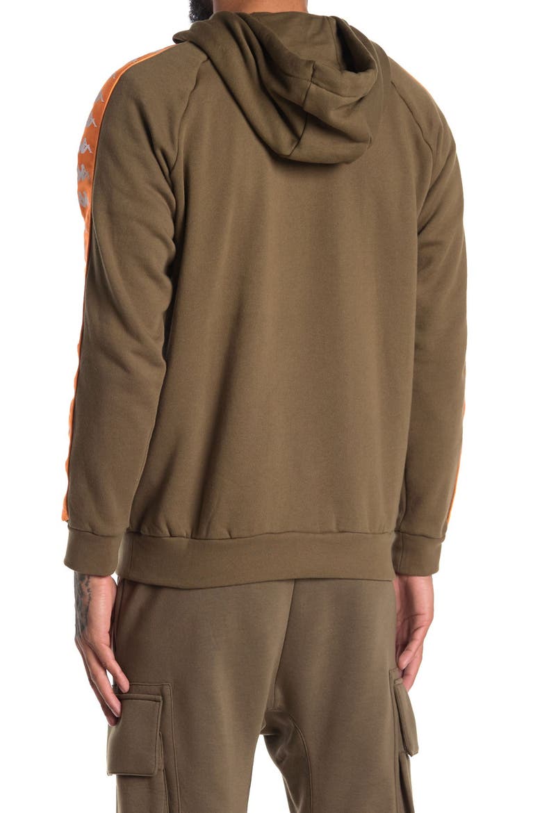 Kappa Men's 222 Banda Hurtado Hoodie, Alternate, color, GREEN OLIVA - ORANGE - WHITE