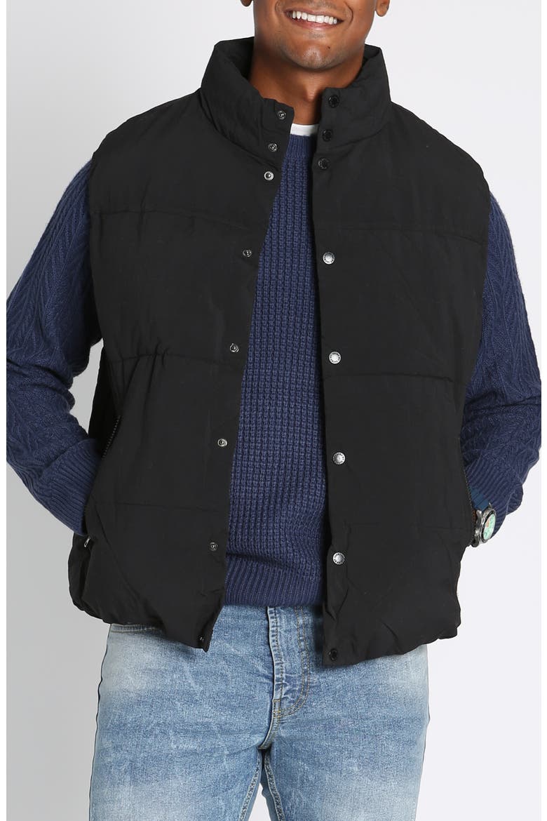 Namath Quilted Vest, Main, color, BLACK