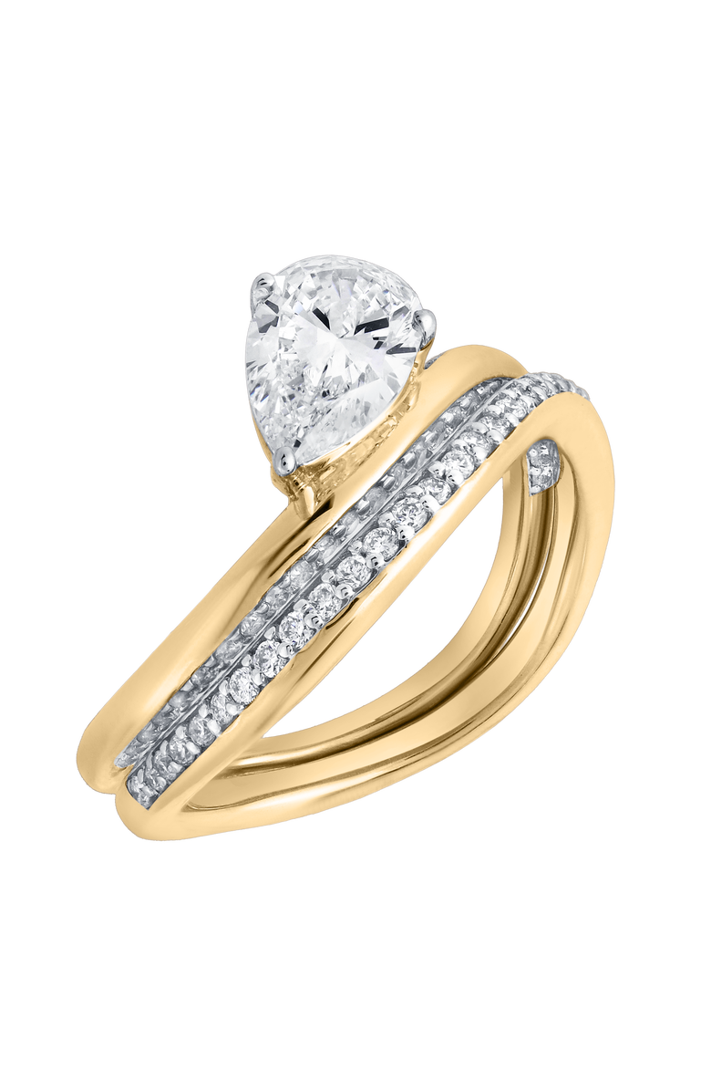 LuvMyJewelry Selena Silk Wave 2.00 Ct Pear Lab Grown Diamond Engagement Ring, Alternate, color, 14K Yellow Gold