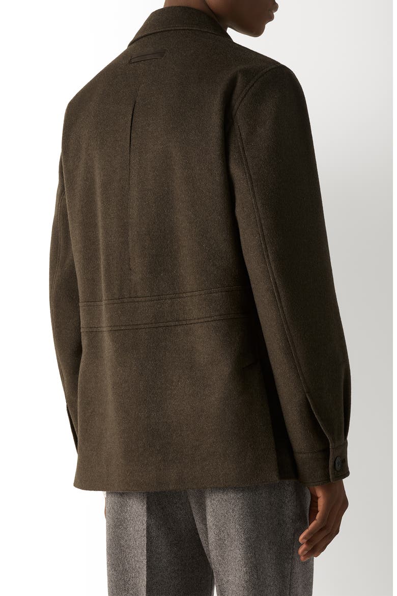 Water Repellent Cashmere Overjacket, Alternate, color, DARK OLIVE GREEN