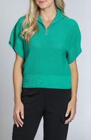 APNY Open Stitch Quarter Zip Sweater