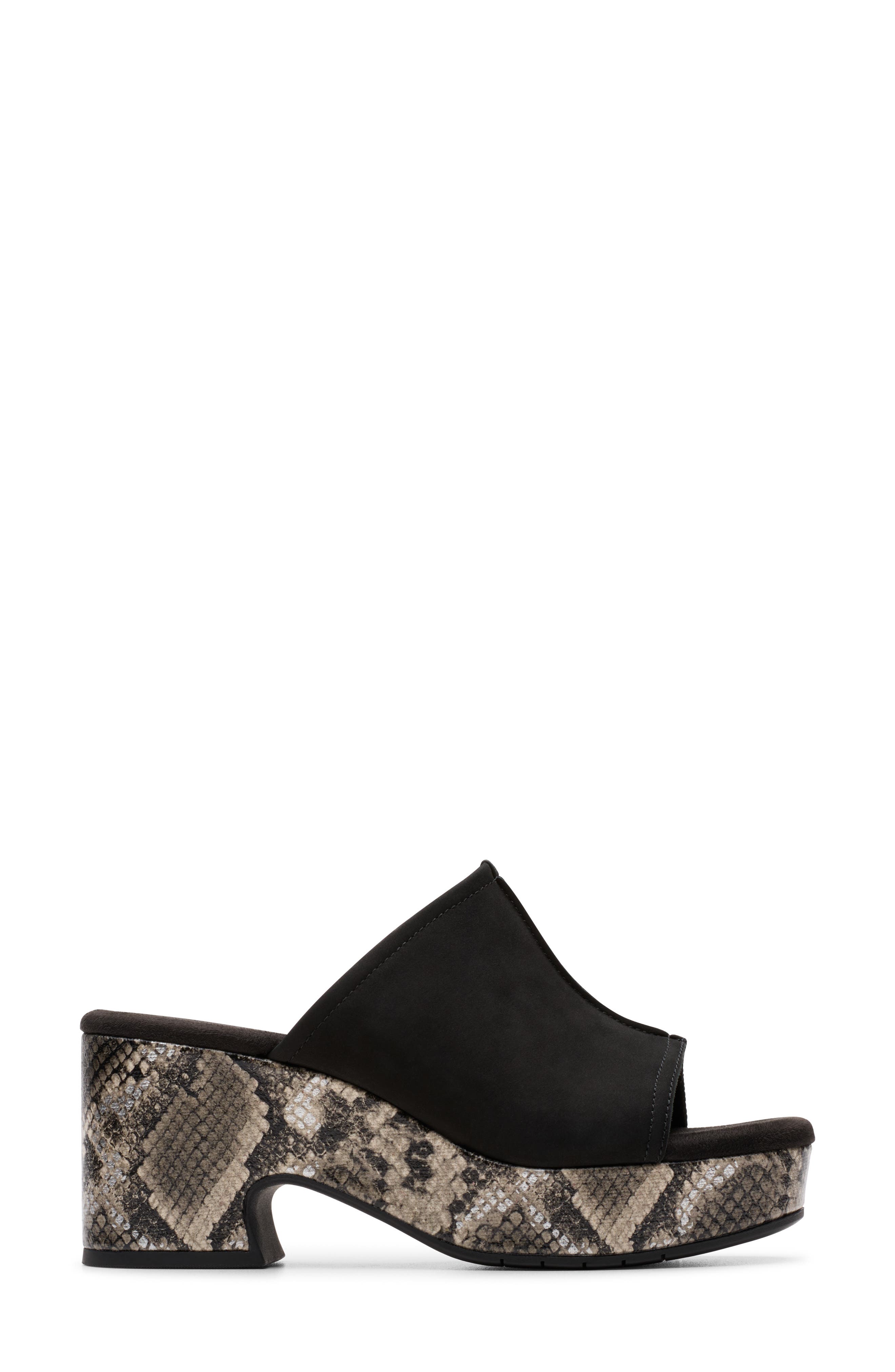 Clarks<sup>®</sup> Nerisa Vine Platform Sandal - Wide Width Available, Alternate, color, Black Interest