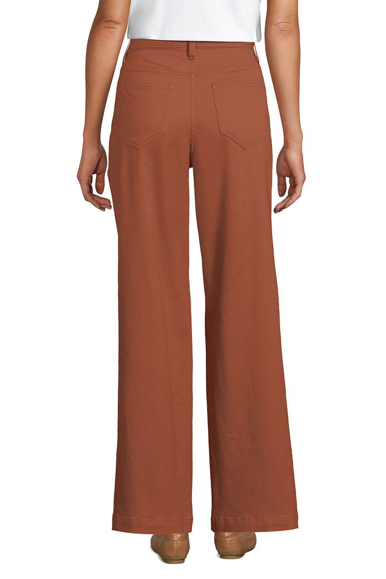 High Rise 5 Pocket Wide Leg Chino Pants, Alternate, color, Rich Ginger Brown