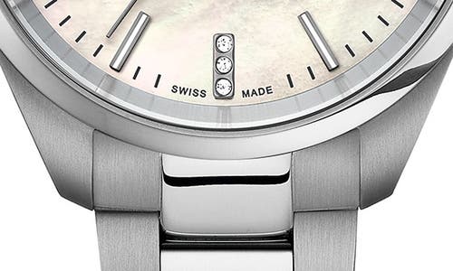 Tissot Pr 100 Quartz Bracelet Watch, 34mm In White Mother Of Pearl