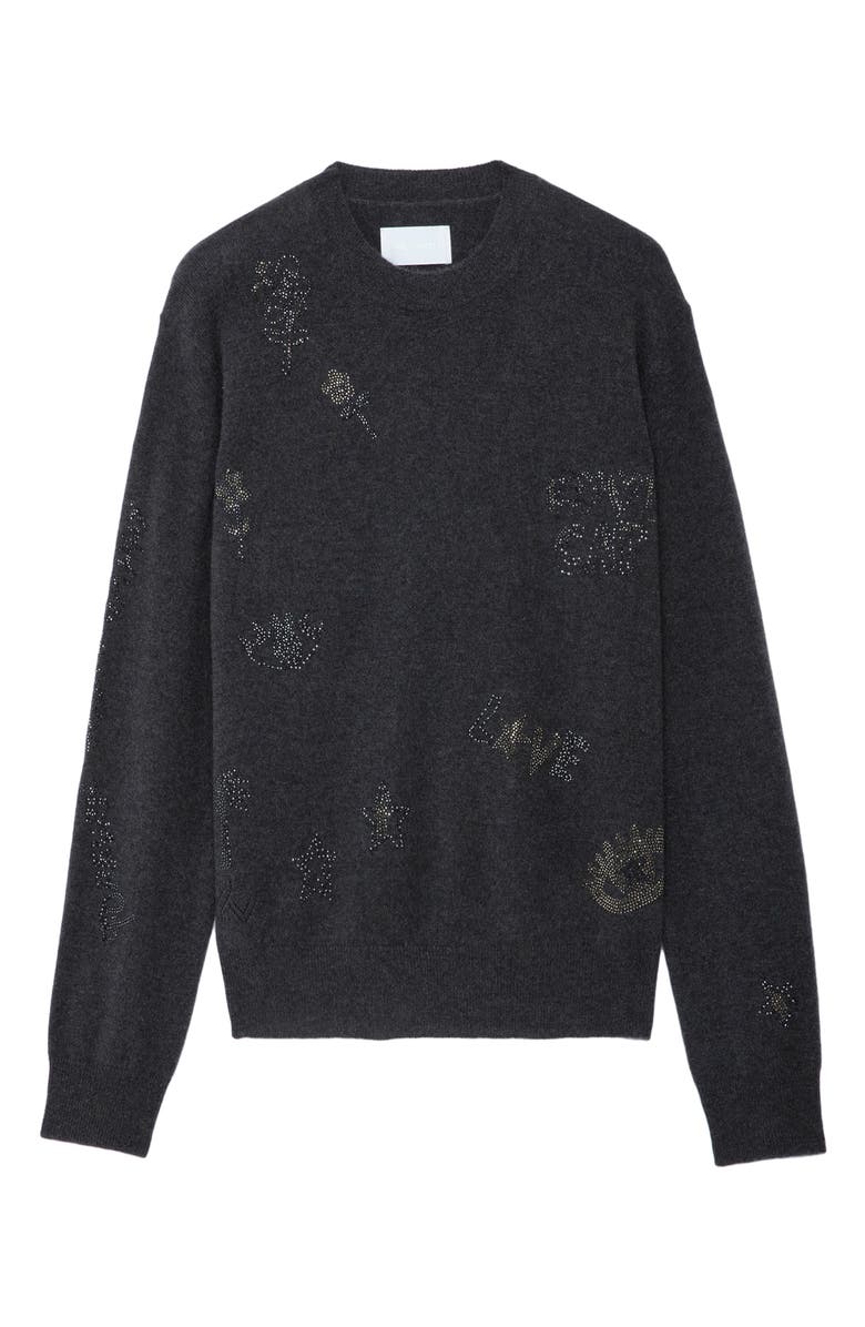 Zadig & Voltaire Bead Detail Cashmere Sweater, Alternate, color,