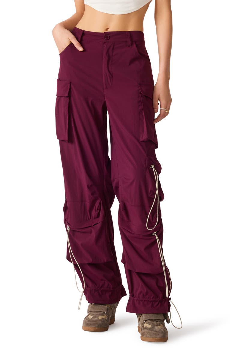Jacey Wide Leg Cargo Pants, Main, color, DEEP FIG
