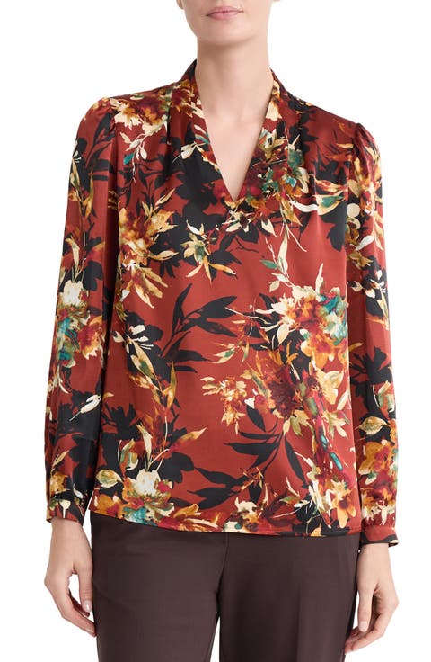 Floral Print Satin Top