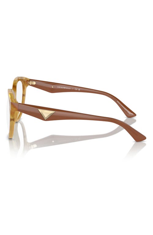 Emporio Armani 52mm Cat Eye Optical Glasses In Gold