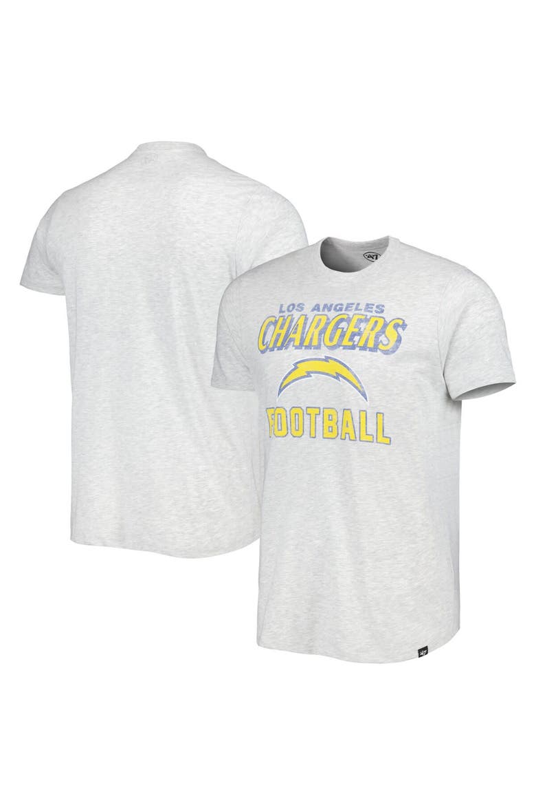 Men's '47 Heathered Gray Los Angeles Chargers Dozer Franklin Lightweight T-Shirt, Main, color, Gray