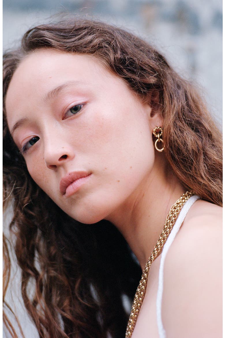 Baby Lou Drop Earrings, Alternate, color, BRASS
