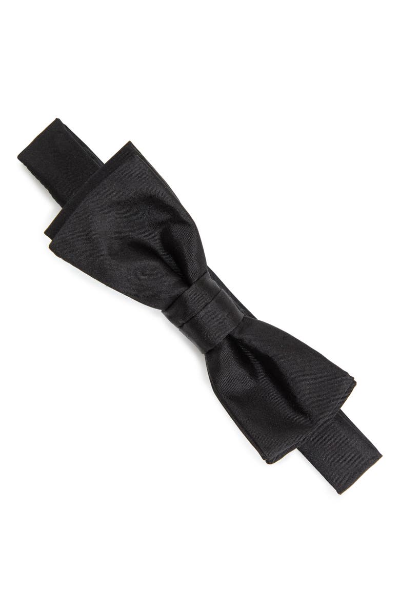 BOSS Pre-Tied Silk Bow Tie, Main, color, Black