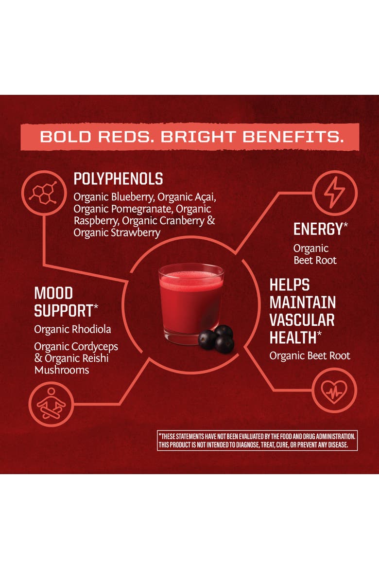 Organic Super Reds Powder, Berry, 252g Tub, Alternate, color, No Color