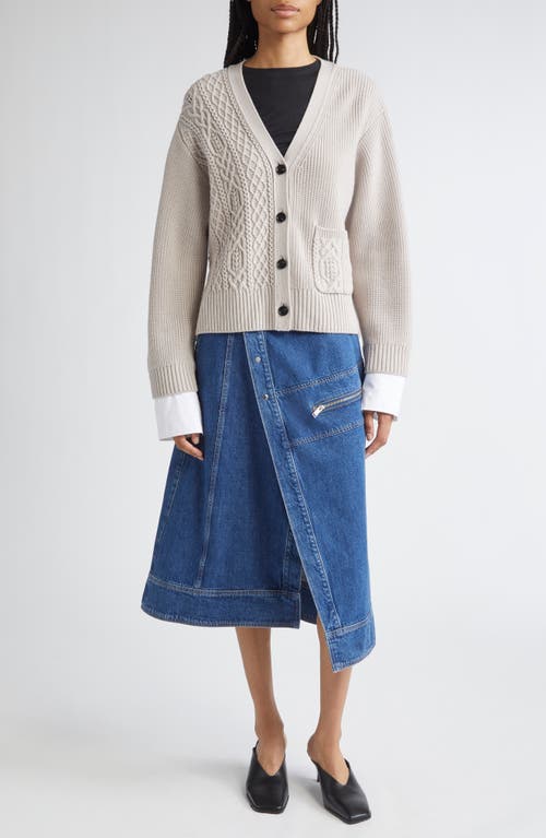 3.1 Phillip Lim Wool Cable Cardigan In Neutral