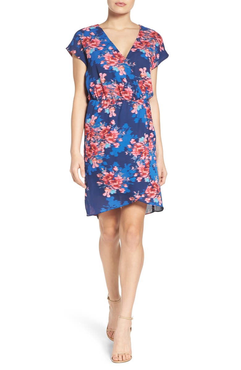 Charles Henry Faux Wrap Dress, Alternate, color,