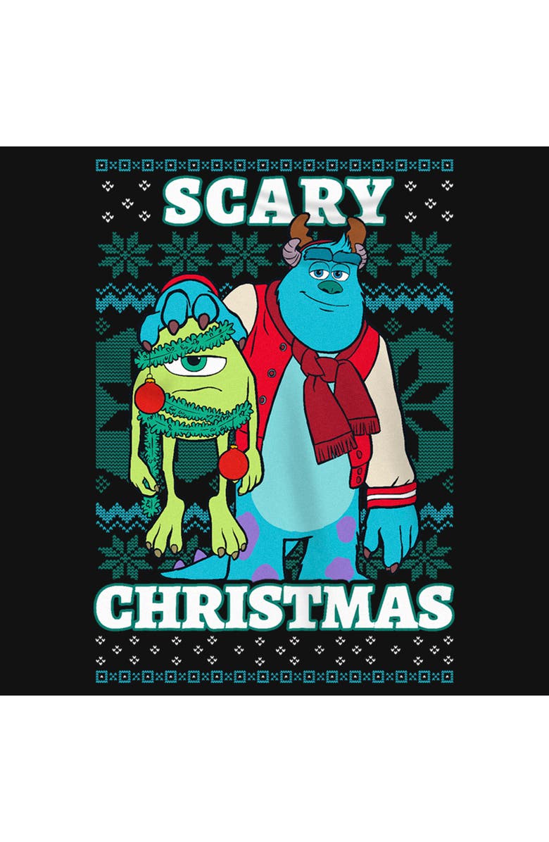 Disney Girl's Disney Monsters Inc. Mike and Sully Scary Christmas  Graphic T-Shirt, Alternate, color, Black