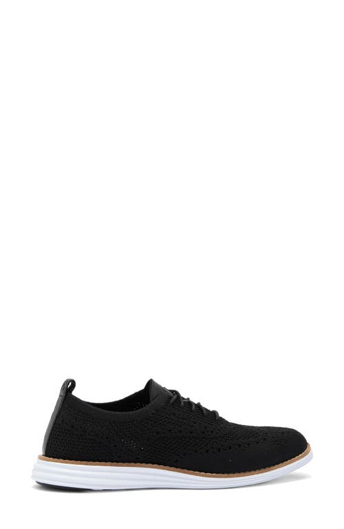 Cole Haan Original Grand Stitchlite Wingtip Oxford In Black Knit/optic White