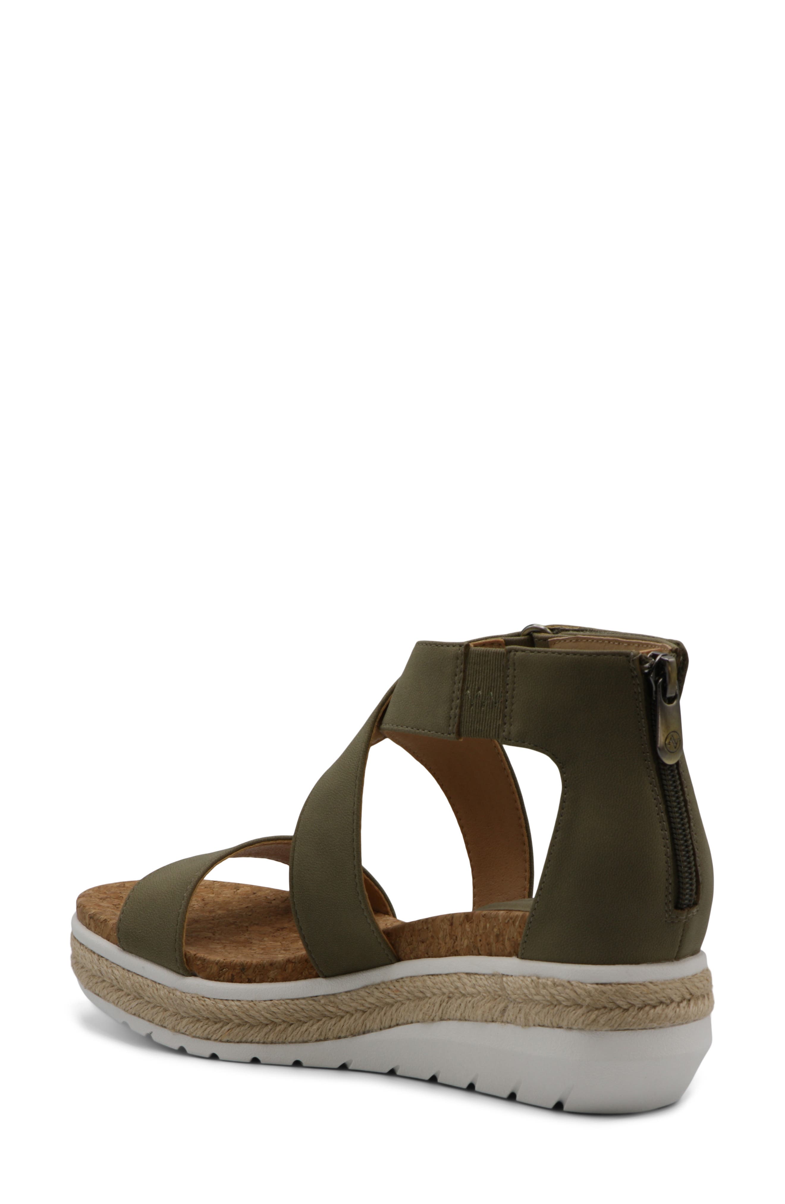 Cape Ann Jute Wedge Slide Sandal, Alternate, color, KHAKI BUCK