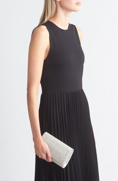 Jessica Mcclintock Alexis Rhinestone Crossbody Clutch In Silver