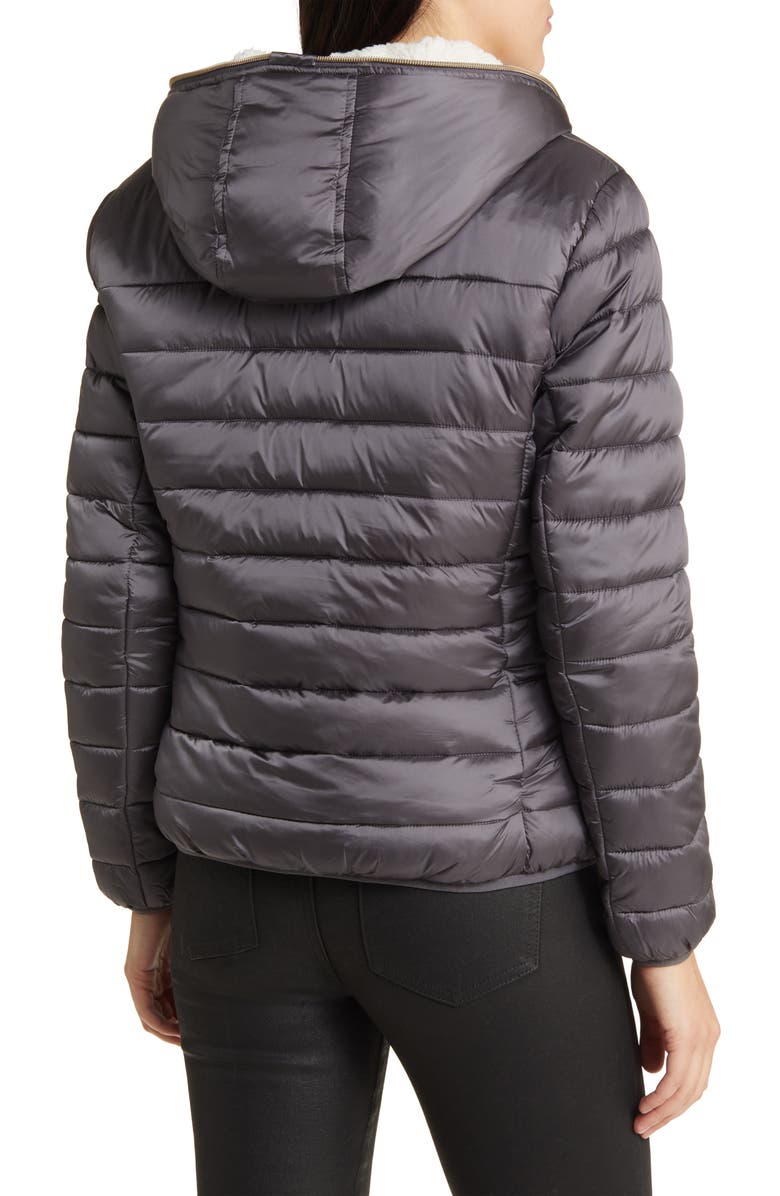 Save The Duck Elvira Water Resistant Hooded Puffer Jacket, Alternate, color, Purple Smoke