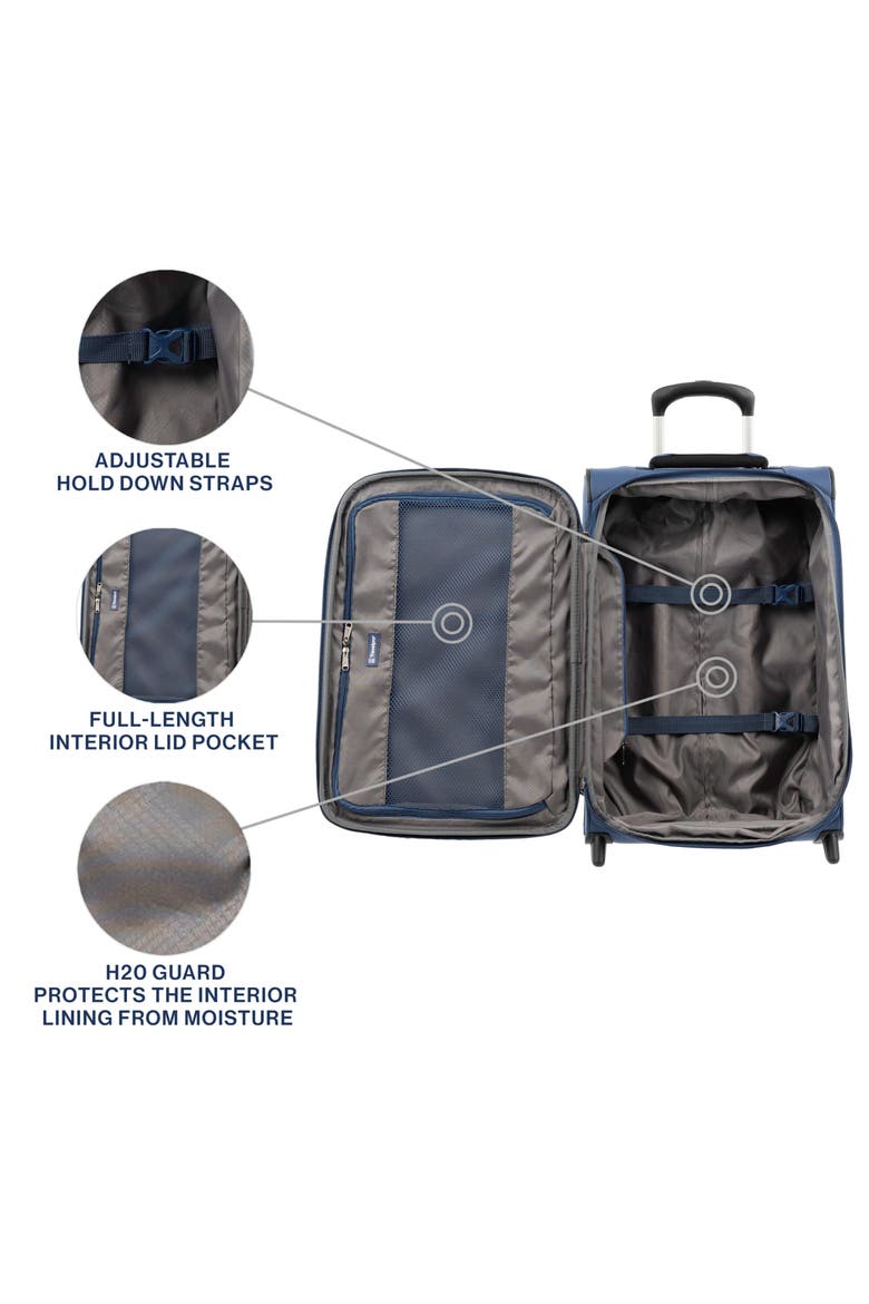 Tourlite Softside Expandable 22" Rollaboard Carry On Rollaboard Luggage, Alternate, color, Blue
