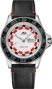 MIDO Ocean Star Worldtimer Automatic Leather Strap Watch, 40.5mm