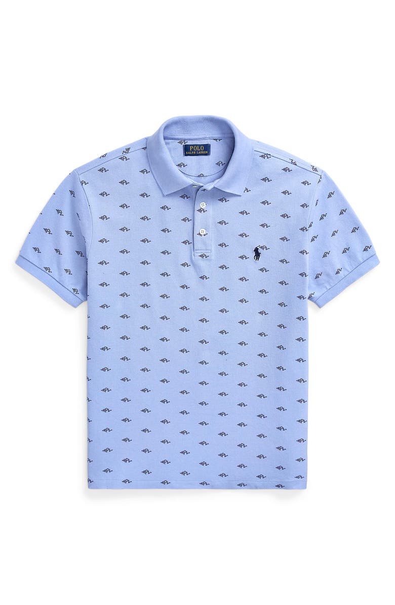 Polo Ralph Lauren Embroidered Mesh Cotton Oxford Polo, Alternate, color, Prl Deco/ Dress Shirt Blue