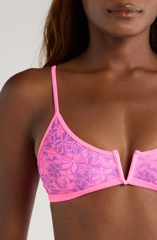 Kulani Kinis Bind Notched Bikini Top In Pink