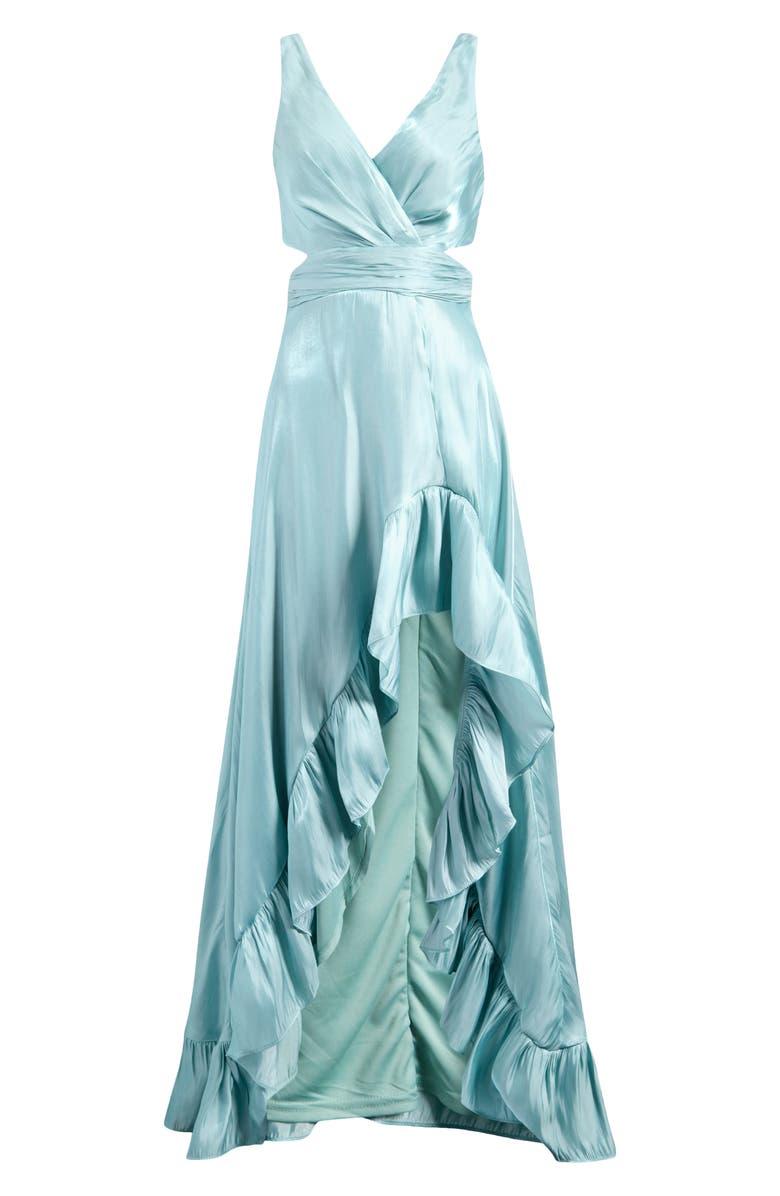 Lulus Rylee Satin Maxi Cocktail Dress, Alternate, color, 