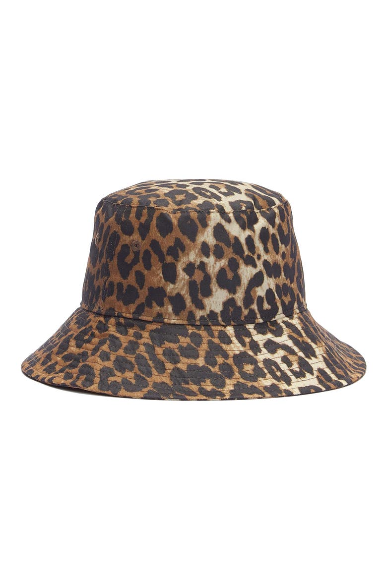 Waxed Cotton Bucket Hat, Alternate, color, LEOPARD PRINT