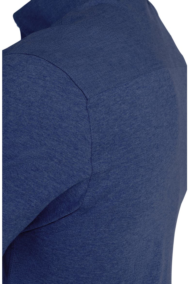 Reworked Slim Fit Solid Short Sleeve Cotton Button-Down Shirt, Alternate, color, NAVY