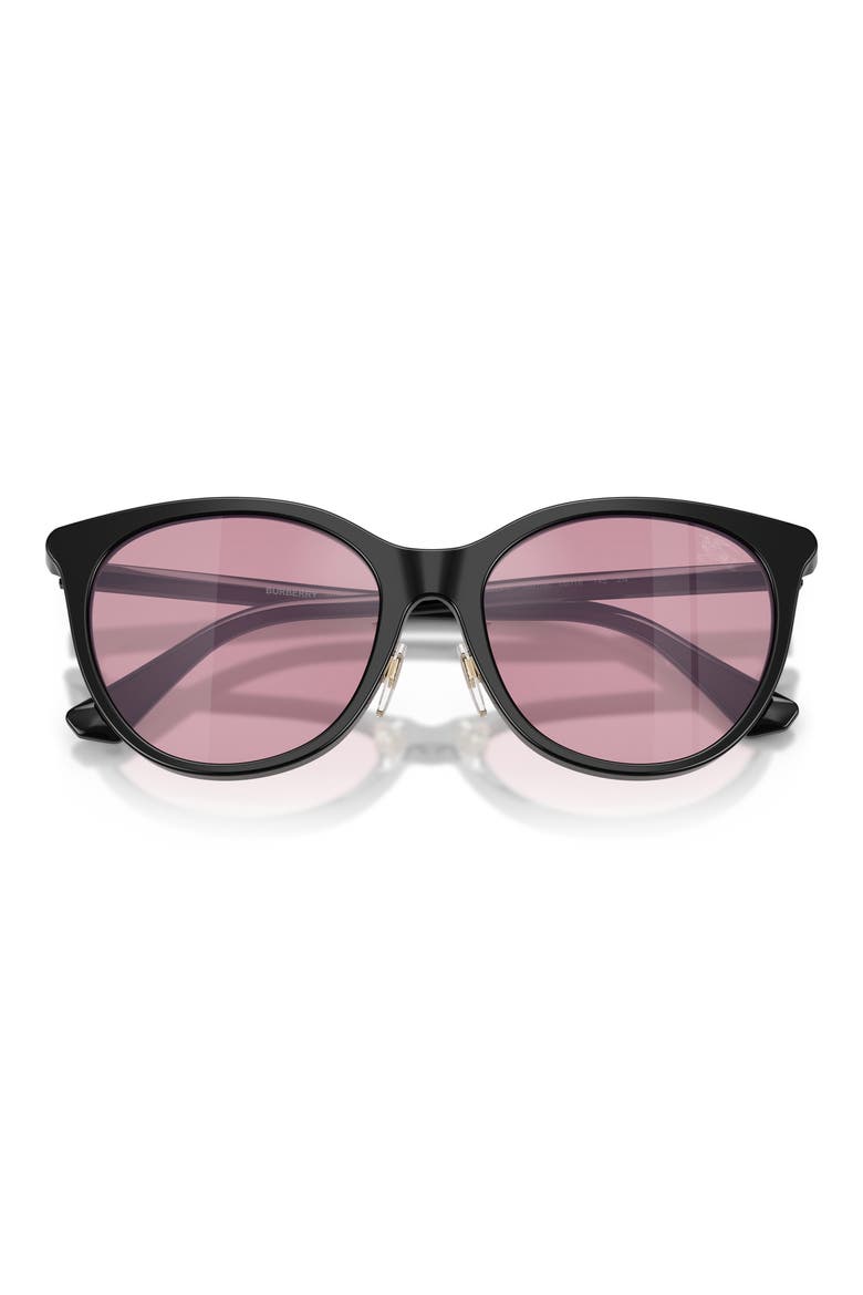 56mm Phantos Sunglasses, Alternate, color, BLACK / DARK PINK SILVER