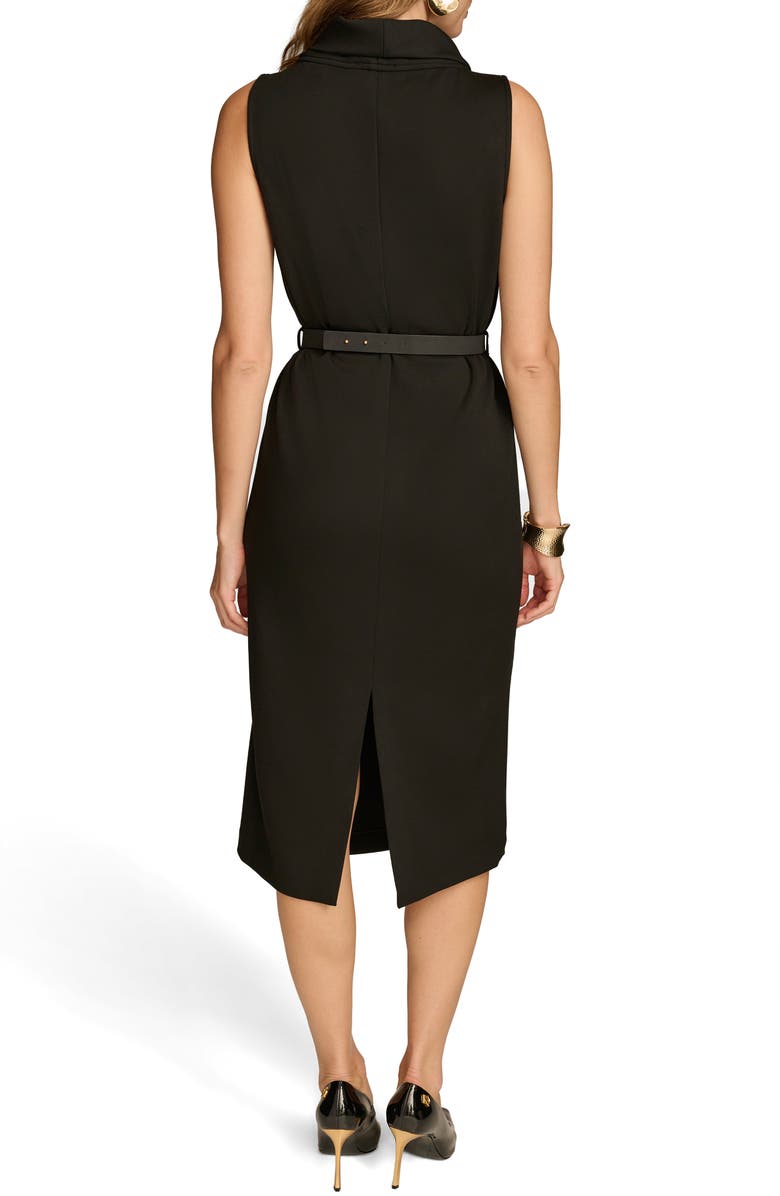 Donna Karan New York Belted Lighweight Scuba Midi Dress, Alternate, color,