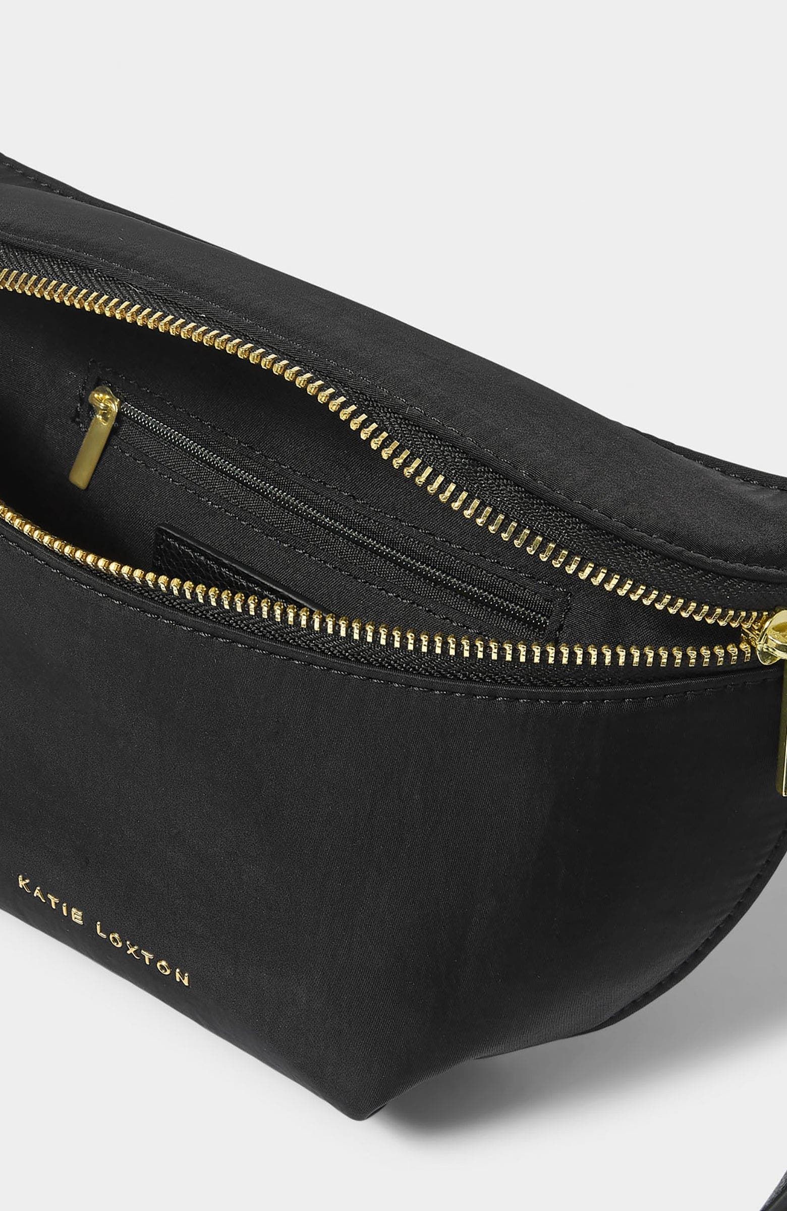 Katie Loxton Nylon-Luxe Belt Bag, Alternate, color, Black
