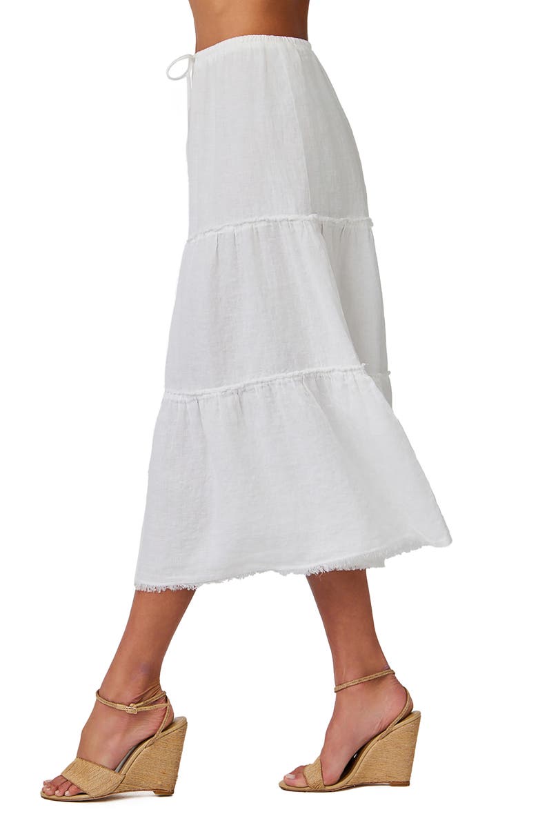 Bella Dahl Linen Tiered Frayed Hem Skirt, Alternate, color,
