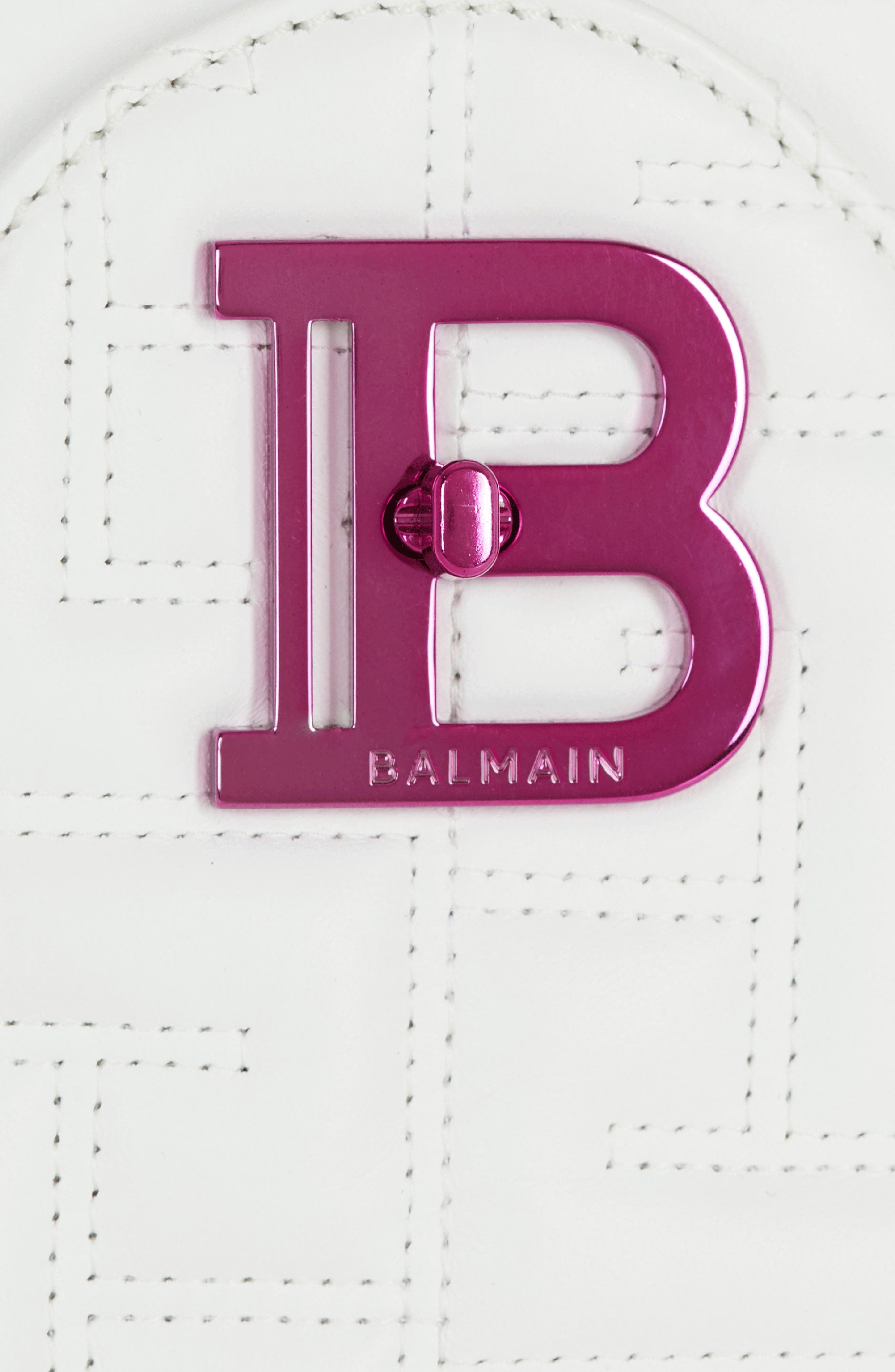 Balmain B-Buzz 22 Monogram Leather Top Handle Bag, Alternate, color, 