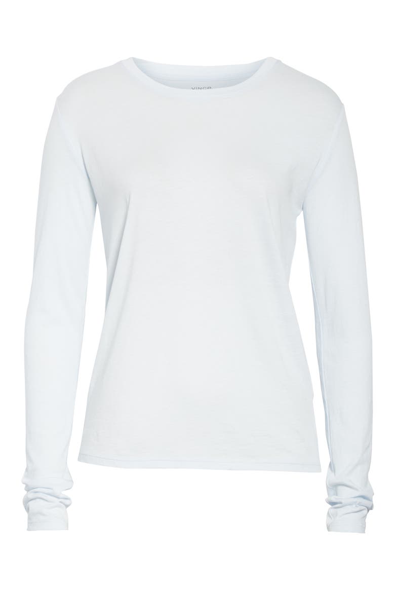 Essential Long Sleeve Pima Cotton Tee, Alternate, color, POWDER BLUE